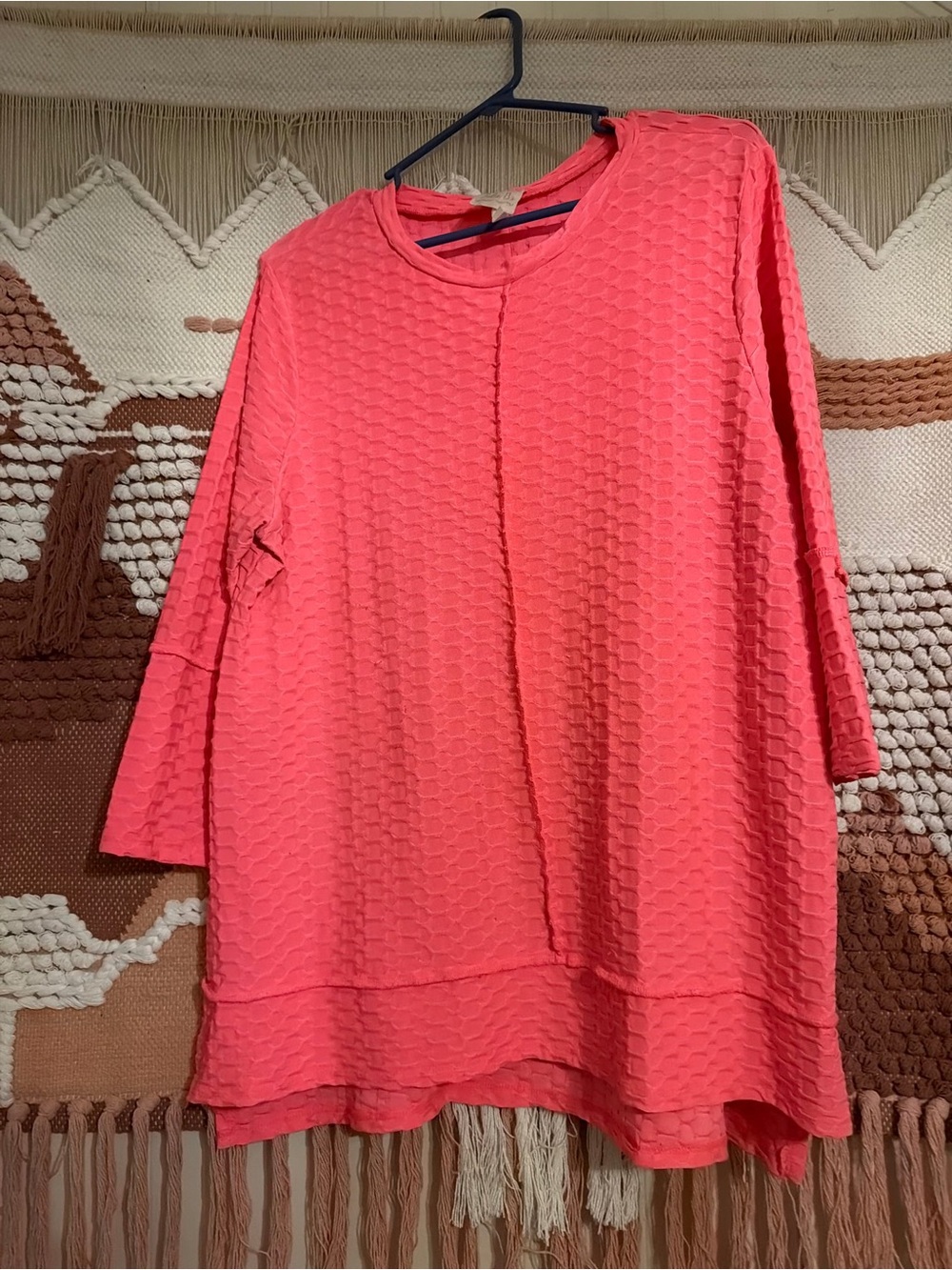 Women's Textured pink Tunic Top - Casual Everyday